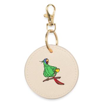 Animal, Parrot, Animal Lover, Pet, Bird - Round Keyring - oyster - Front