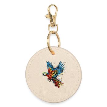Parrot, Animal, Bird, Pet, Tropical, Africa, Zoo - Round Keyring - oyster - Front