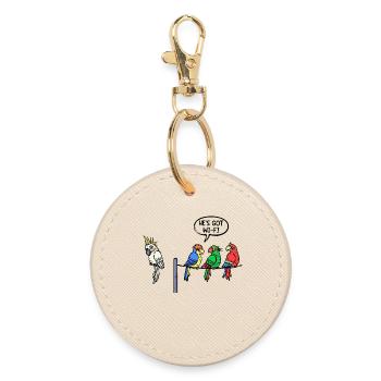 Parrot Statement Jungle Animal Birds Zoo - Round Keyring - oyster - Front