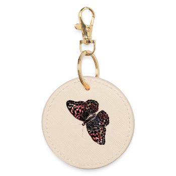 Colorful Butterfly Watercolor - Round Keyring - oyster - Front