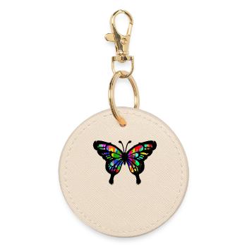 Graffiti Art Butterfly Illustration Drawing - Round Keyring - oyster - Front