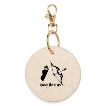 Bow and arrow Archer Sagittarius - Round Keyring - oyster - Front