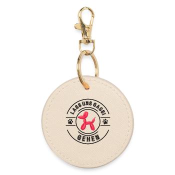 Come on, let's go for a walk - Round Keyring - oyster - Front