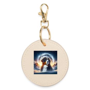 Berner Sennenhund - Runder Schlüsselanhänger - Auster - Vorne