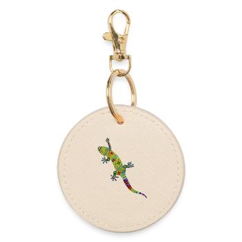 Gecko - Runder Schlüsselanhänger - Auster - Vorne