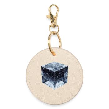 Polygon-style ice cubes - Round Keyring - oyster - Front