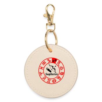 Zodiac sign Sagittarius Sagittarius - Round Keyring - oyster - Front