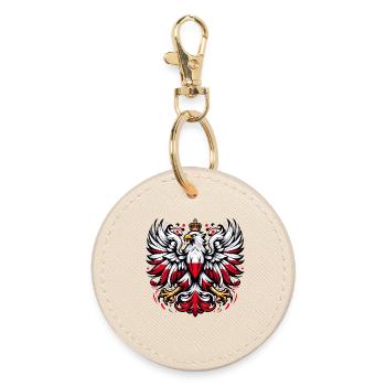 Polen Polska polnisch rot weiß Geschenk - Runder Schlüsselanhänger - Auster - Vorne