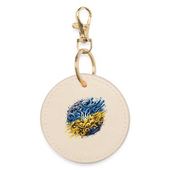 Ukraine drapeau ukrainien drapeau armoiries liberté - Porte-clés rond - huître - Devant