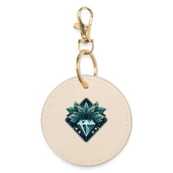 Blooming Diamond - Round Keyring - oyster - Front