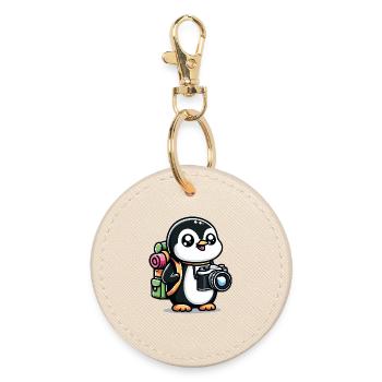Snapshot Penguin - Photo Adventure - Round Keyring - oyster - Front