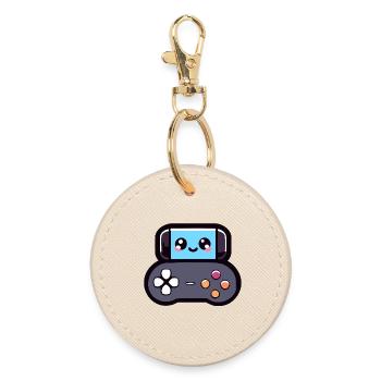 Game Buddy: The Joyful Joypad - Round Keyring - oyster - Front