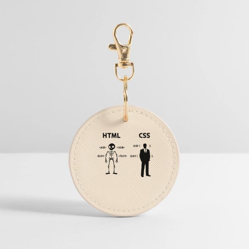 Developer Programmierer Coden Css Skripting Code Runder Schlüsselanhänger