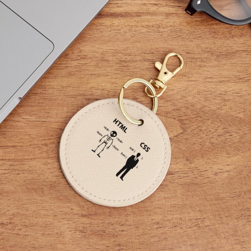 Developer Programmierer Coden Css Skripting Code Runder Schlüsselanhänger