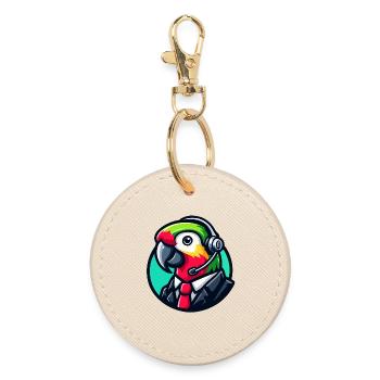 Parrot Professioneller Chat-Support - Runder Schlüsselanhänger - Auster - Vorne