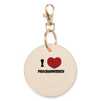 Developer Heart Web Developer Statement Computer - Round Keyring - oyster - Front