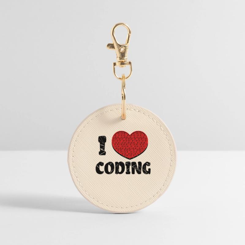 Code Developer Scripting Debug Heart Statement Round Keyring