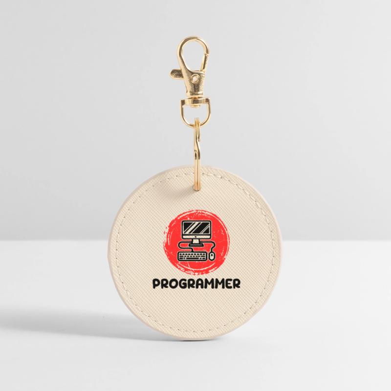 Computer Developer Programmer Code Scripting Round Keyring