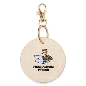 Developer Funny Sayings Programmer Computer - Round Keyring - oyster - Front