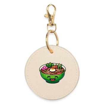 Happy Ramen Bowl: Die fröhliche Suppe - Runder Schlüsselanhänger - Auster - Vorne