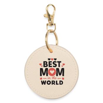 Best Mom in the World - Round Keyring - oyster - Front