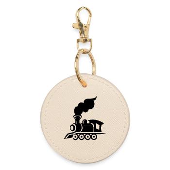 Locomotive Graphics - Round Keyring - oyster - Front