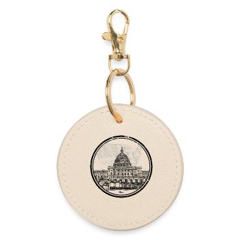 Carte patriotique du Capitole des États-Unis - Porte-clés rond - huître - Devant