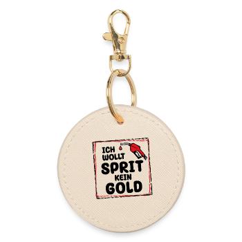 Energy Filling Station Gasoline Diesel Fuel Pump Refueling - Round Keyring - oyster - Front