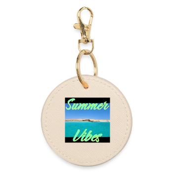 Sommer Vibes am Küstenmeer - Runder Schlüsselanhänger - Auster - Vorne
