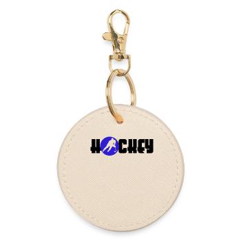 Ice Hockey Winter Sports Skiing Skiers Cold - Round Keyring - oyster - Front
