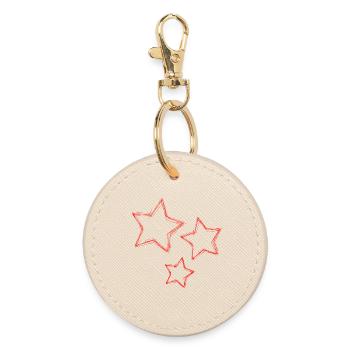STAR. STARS. FEAST. ANNIVERSARY. CHRISTMAS - Round Keyring - oyster - Front
