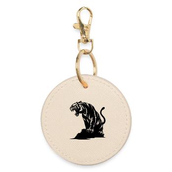 Tigre sur un rocher - Porte-clés rond - huître - Devant