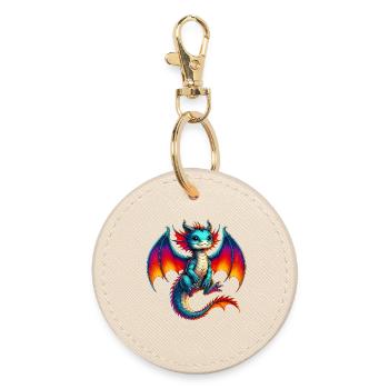 Dragon - Round Keyring - oyster - Front