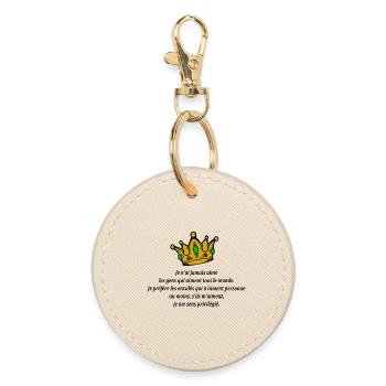 I've never liked people who love everyone - Round Keyring - oyster - Front