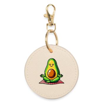 Avocado in Meditation - Round Keyring - oyster - Front