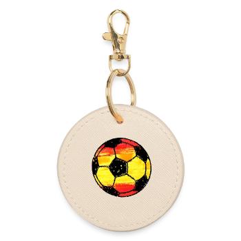 Football Spain - red, yellow, red - Round Keyring - oyster - Front