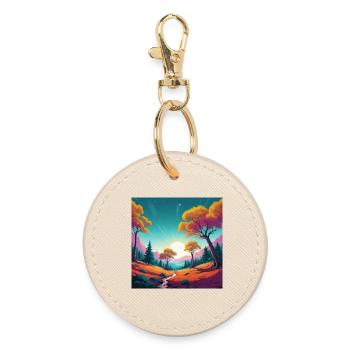 Coucher de soleil - Porte-clés rond - huître - Devant