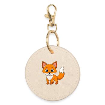 Fuchs Niedliches Maskottchen Zeichentrickfigur Kawaii - Runder Schlüsselanhänger - Auster - Vorne