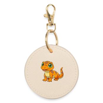 Eidechse Niedliche Maskottchen Zeichentrickfigur Kawaii - Runder Schlüsselanhänger - Auster - Vorne