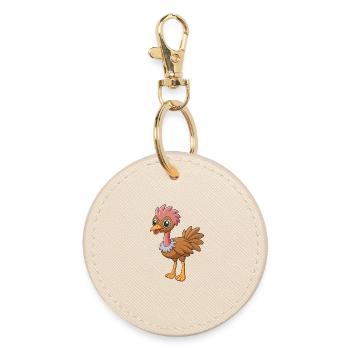 Strauß Niedliche Maskottchen Zeichentrickfigur Kawaii - Runder Schlüsselanhänger - Auster - Vorne