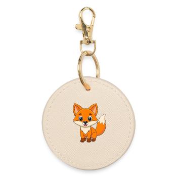 Fuchs Niedliches Maskottchen Zeichentrickfigur Kawaii - Runder Schlüsselanhänger - Auster - Vorne