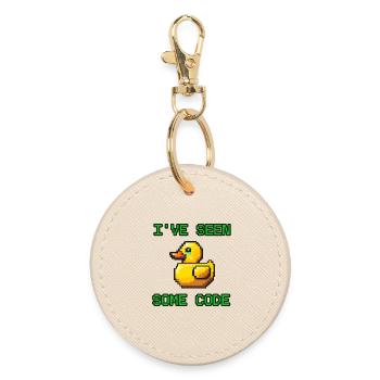 Pixel Duck I’ve Seen Some Code - Round Keyring - oyster - Front