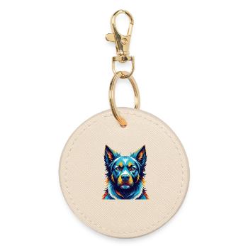 Aryan Molossus Chien Race Coloré Dessin Animé Kawaii - Porte-clés rond - huître - Devant