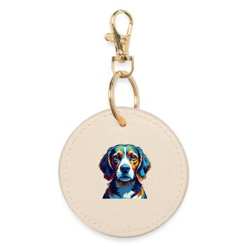 Beagle Harrier Chien Race Coloré Dessin animé Kawaii - Porte-clés rond - huître - Devant