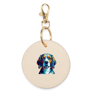 Kerry Beagle Chien Race Coloré Dessin animé Kawaii - Porte-clés rond - huître - Devant