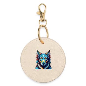 Lévrier Russe Chien Race Dessin Animé Kawaii - Porte-clés rond - huître - Devant
