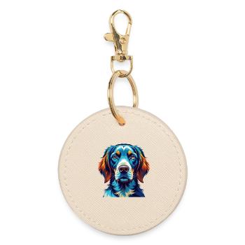 Auvergne chien d’arrêt race dessin animé Kawaii - Porte-clés rond - huître - Devant