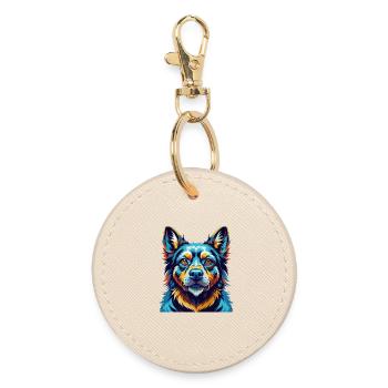 Aryan Molossus Chien Race Coloré Dessin Animé Kawaii - Porte-clés rond - huître - Devant