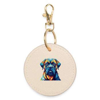 Dogue brésilien Chien race dessin animé Kawaii - Porte-clés rond - huître - Devant