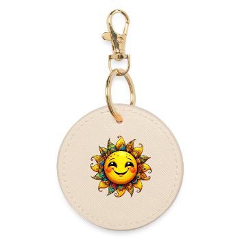 Sun - Round Keyring - oyster - Front